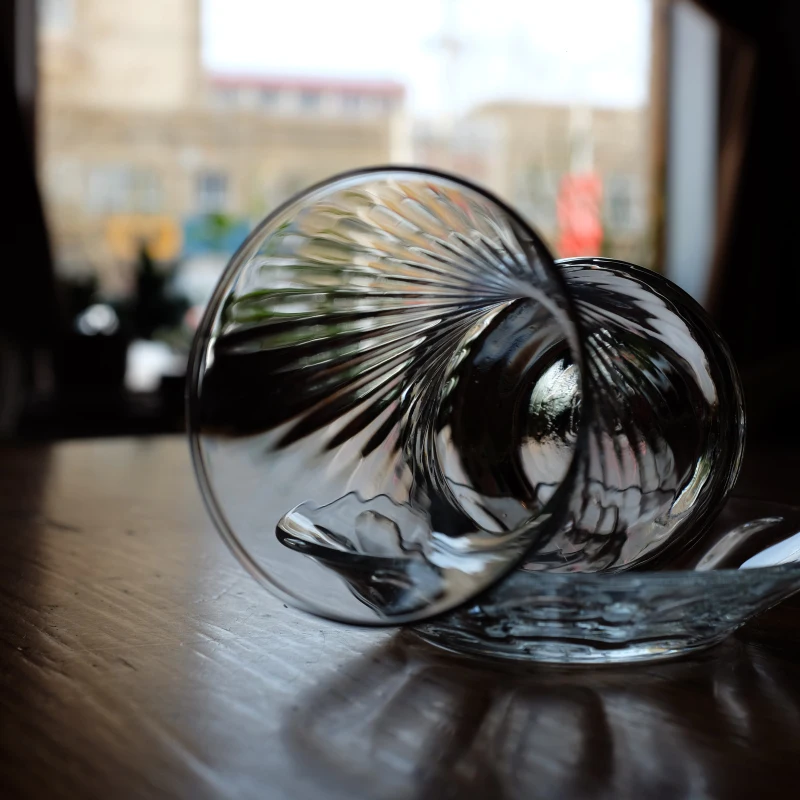 Традиционное турецкое прозрачное стекло черная чайная чашка ледяная капля