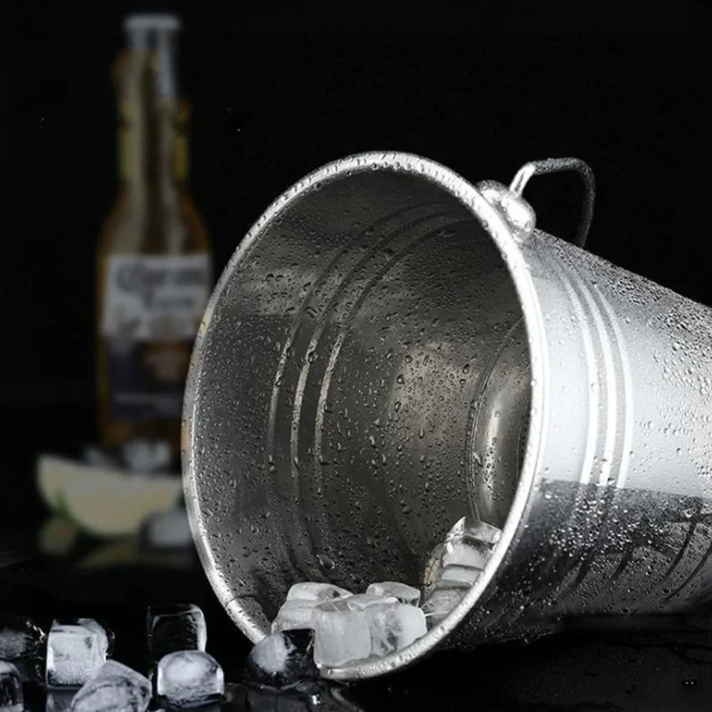 Ведро для льда из нержавеющей стали портативный охладитель с ручкой контейнер