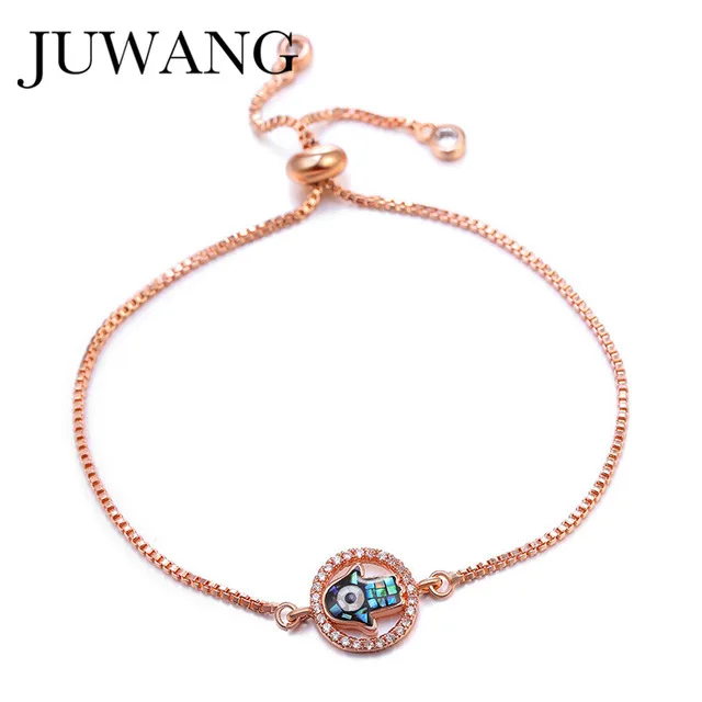 New evil eye JUWANG Турецкий Дурной глаз браслеты для женщин микро проложить Циркон Шарм регулируемые цепи Мода ручной работы ювелирные изделия подарок - Окраска металла: New evil eye