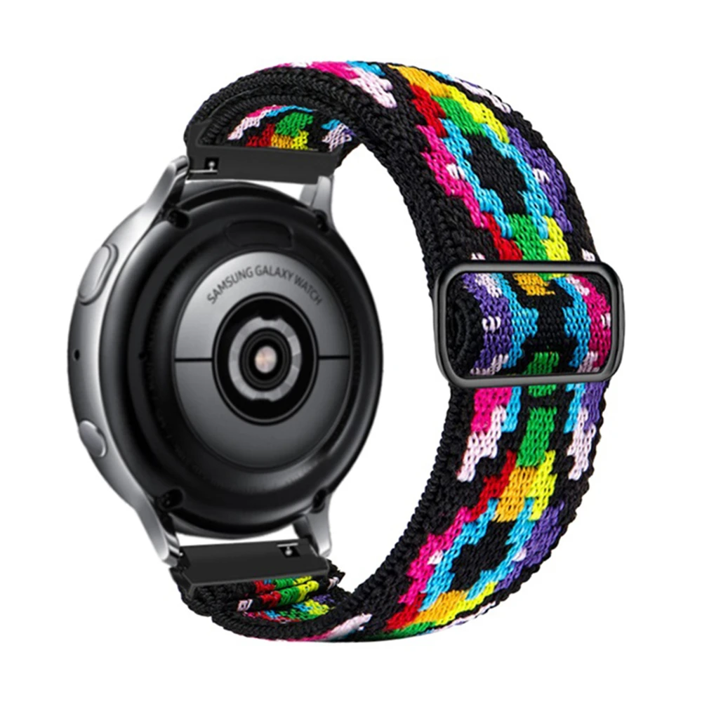 20 мм нейлоновый Плетеный ремешок для Samsung Galaxy watch 4/classic/46 мм/Active 2/Gear S3/fitbit versa