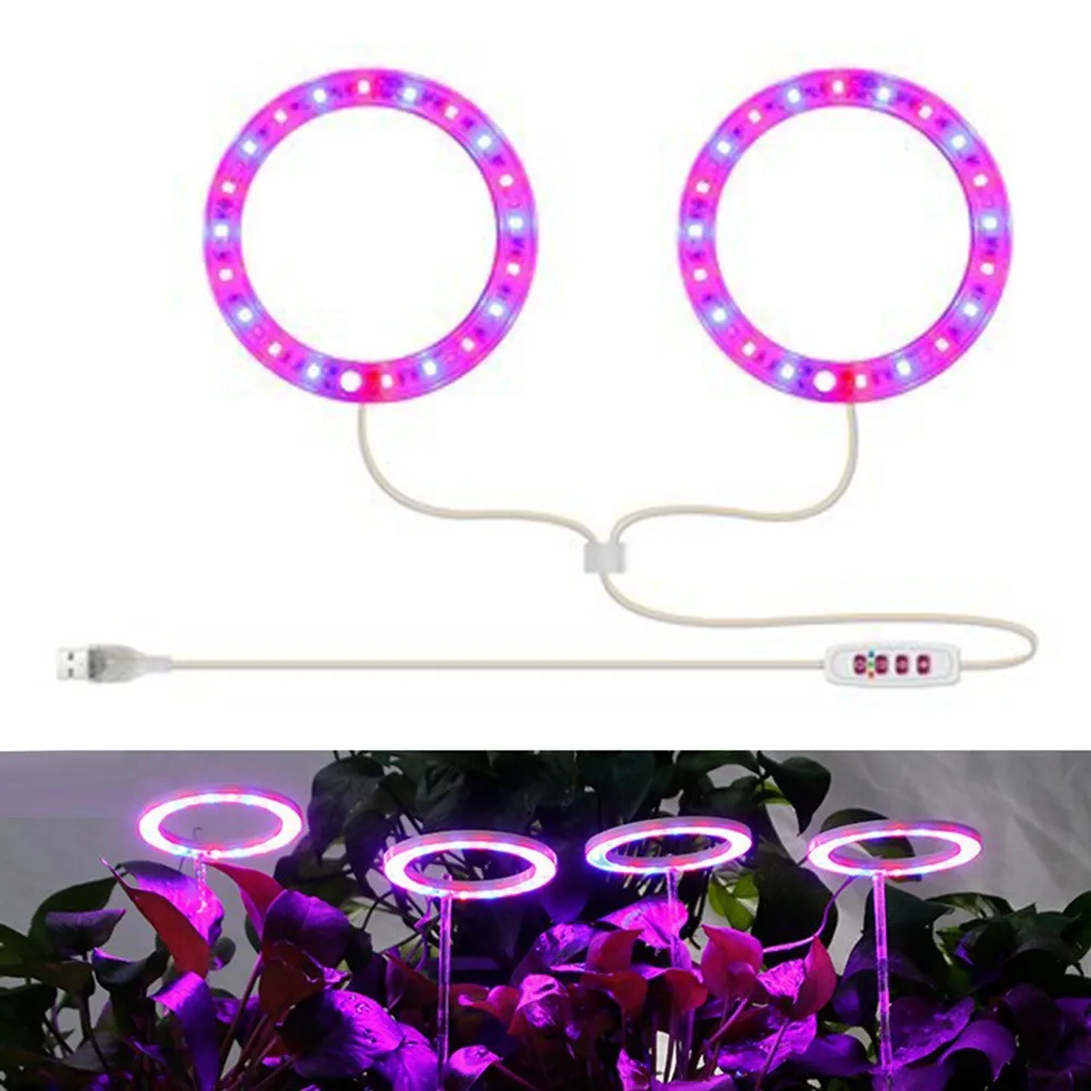 

USB Angel Ring Plant Grow LED Light Full Spectrum Phyto Lamps Indoor Plants Grow Light Bulbs Led Plant Lamps For Plant Growth