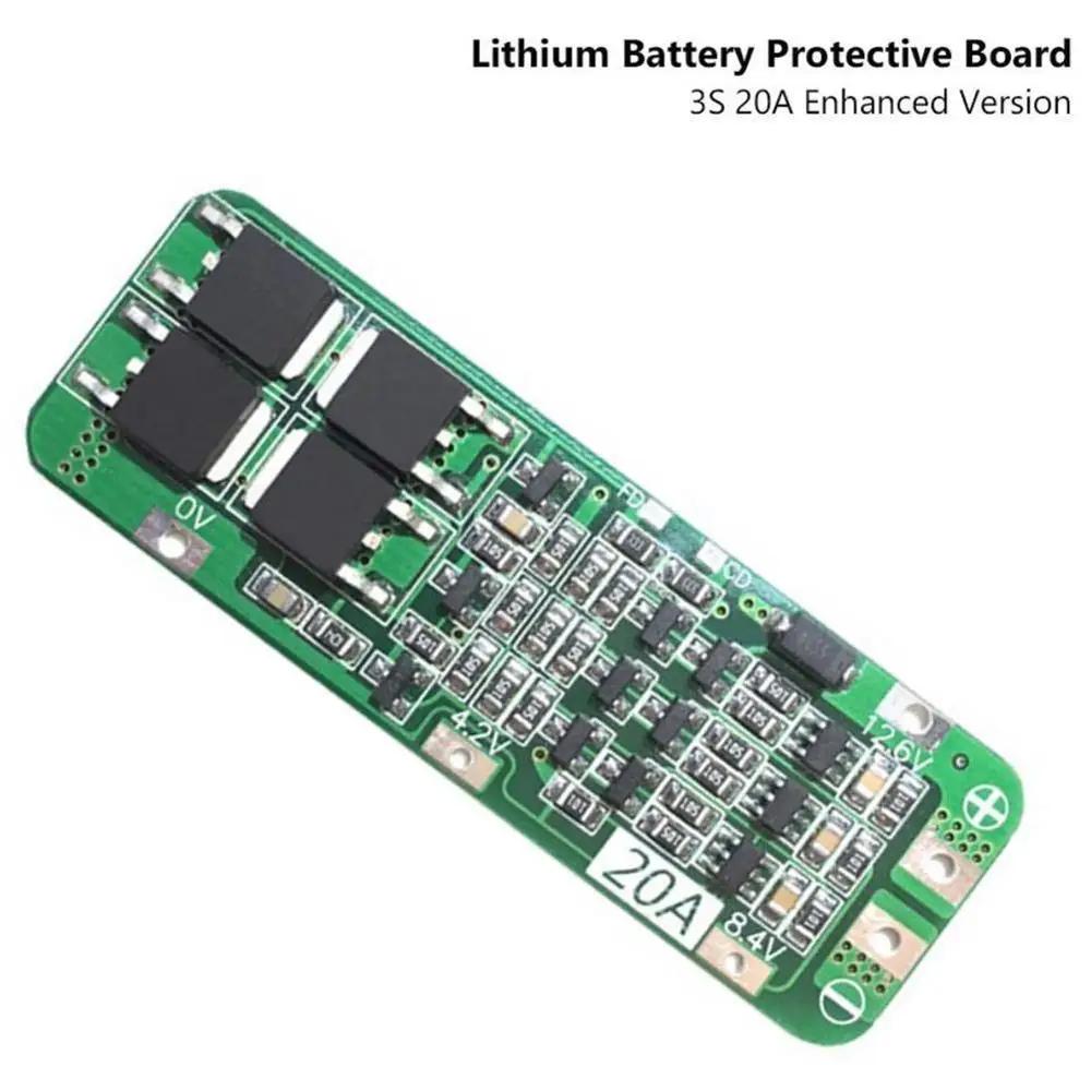 BMS 3S 18650 литиевая батарея зарядное устройство Защитная плата 12 6 V 20A Зарядка модуль
