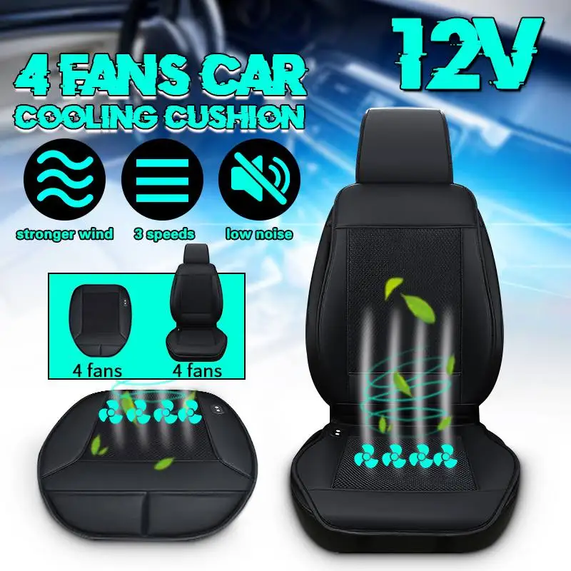 

12V 3D Cooling Fan cool cushion with 4 BUILT-IN Fan fan blowing cool 3 speed Car Ventilation Cushion Summer Air Cooler Chair