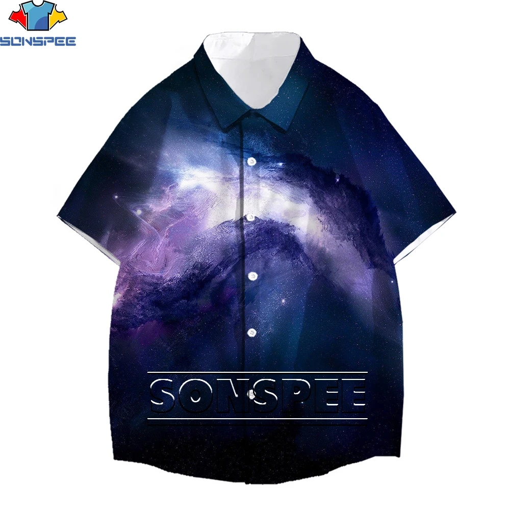 

SONSPEE Summer Galaxy T-shirt Men's Space 3D Printing T-shirt Universe Short Sleeve Print T-shirt Funny Casual Loose Oversized T