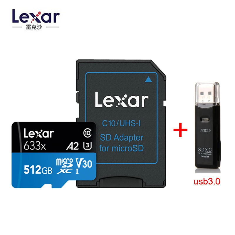 Горячая Распродажа Lexar 95 МБ/с. 633x микро sd карты 512 ГБ 1 ТБ устройство чтения карт памяти Uhs-1 для Dji Mavic Drone Gopro Dji спортивные Камера SDXC магазин