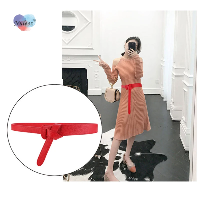 Nuleez Knob Waist Belts Women Real Leather Belt for Jeans and Dress Trousers Original Design Leisure Fashion Wholesale