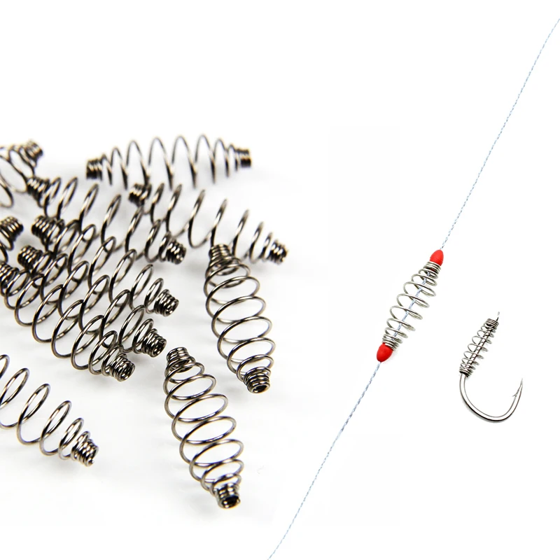 100pcs Spring set Fishhook Swivel Carp Fly Fishing Hooks Single Circle Fishing Tackle Accessories jig Lure Line Cord Tool