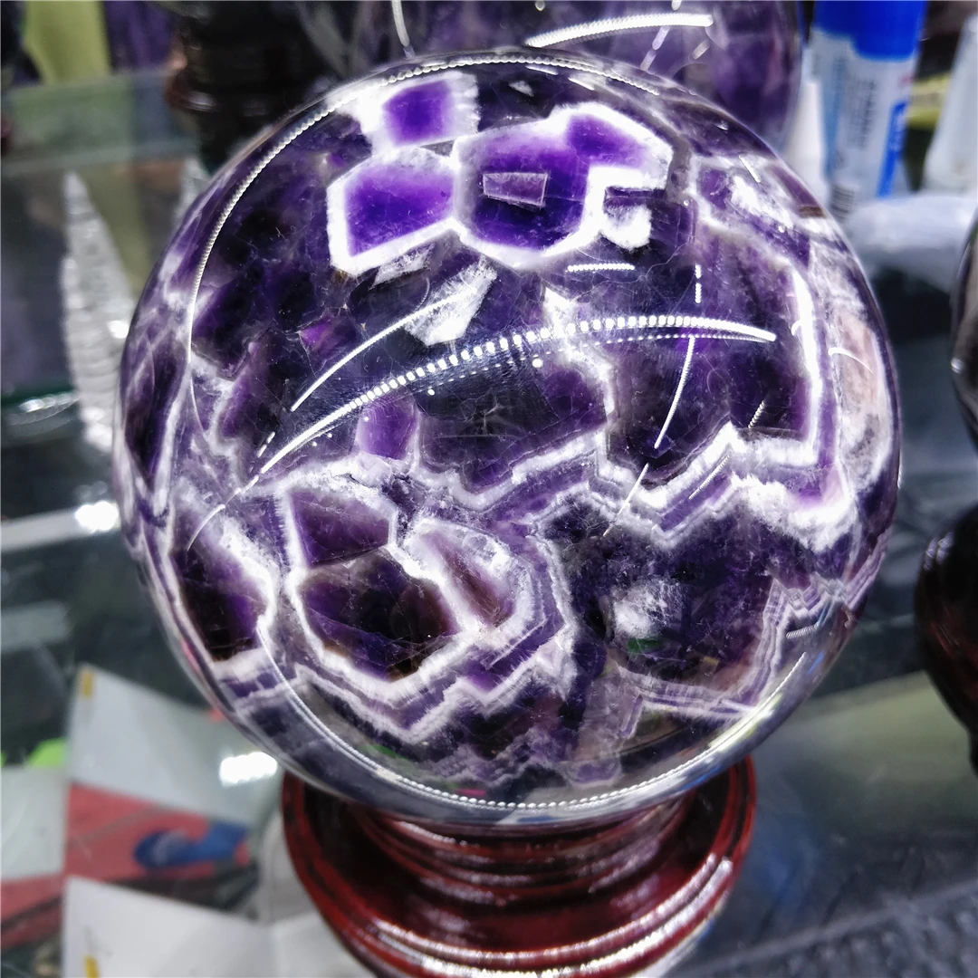 

Living Room Feng Shui Decor For Furniture Dream Amethyst Natural Stone Large Reiki Crystal Ball Mineral Sphere Collectibles Gift