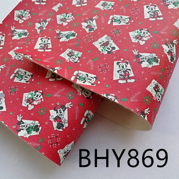 A4 20*33 см мультфильм рождество печать синтетическая кожа ткань для DIY аксессуары BHY868