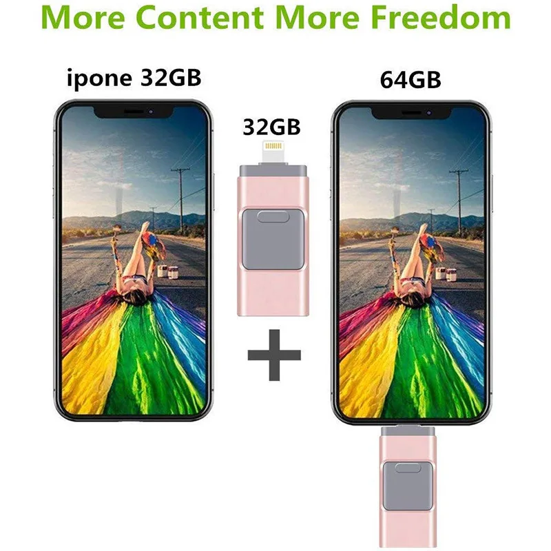 OTG USB 3 0 флэш-накопитель 16 32 Гб 64 128 ГБ 256 карта памяти Стик для IOS iPhone iPad/ПК Android iphone X