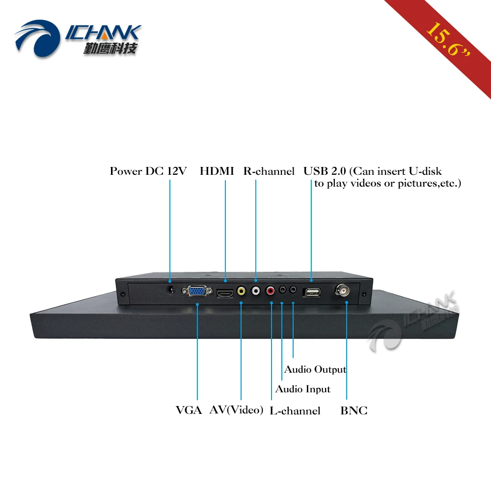 B156TN-ABHUV/15," 1366x768 16:9 широкоформатный HDMI пульт дистанционного управления металлический чехол LCDScreen монитор вставляемый u-диск рекламный плеер