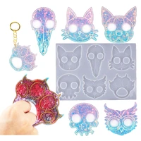6 in 1 self defense cat keychain mold for resin casting diy silicone mould making polymer clay
