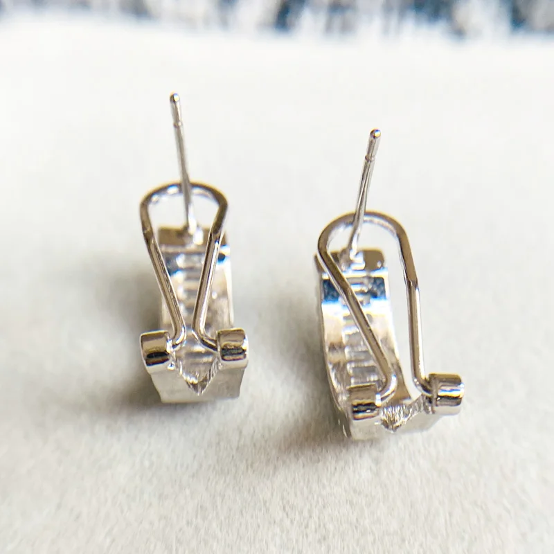 Изысканный женский камень циркон серьги стерлингового серебра 925 Ослепительная