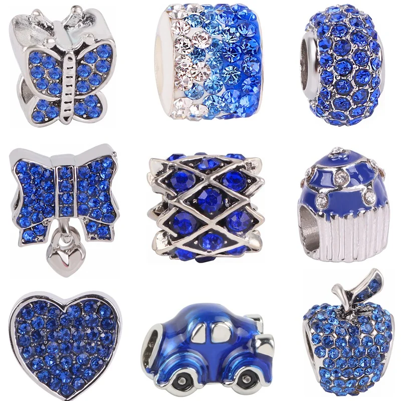 

2022 New Silver Color Heart Beads Charm Bowknot Pendant Fit Original Brand Charms Bracelet DIY Fine Jewelry Gift Give Women Girl