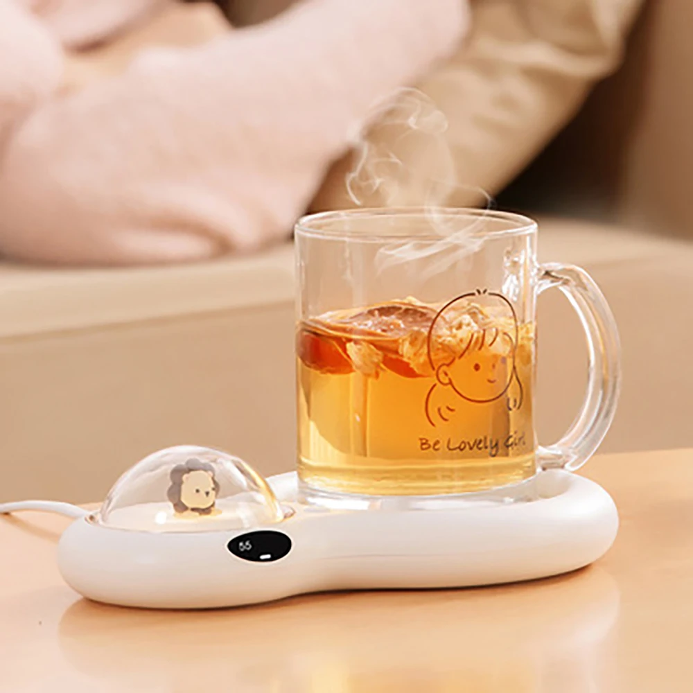 

20W Cup Warmer Cup Heater Mug Heating Coaster Smart Thermostatic 3 Gear Heating Pad Coffee Milk Tea with Aromatherapy Function