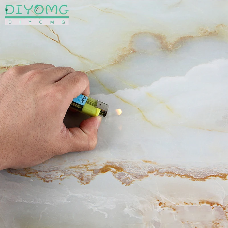 kitchen oil proof marble stickers pvc waterproof self adhesive aluminum foil wallpaper bathroom desk cabinet contact paper vinyl free global shipping