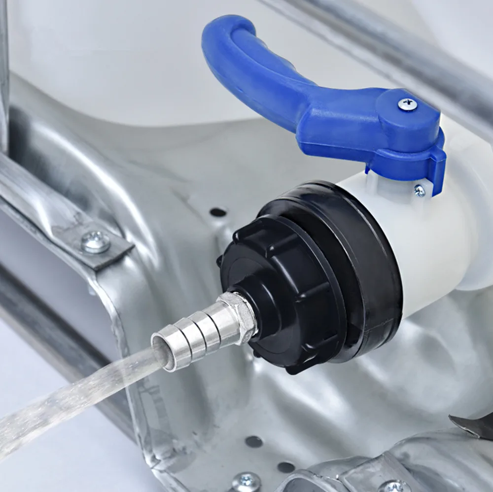 

1Pcs IBC Tote Tank Drain Adapter Garden Hose Connector Replacement Valve Fitting Parts S60x6 Thread cap to 1/2" 3/4" 1"
