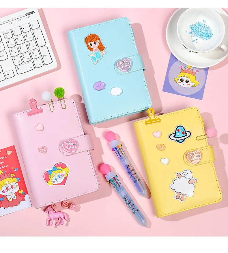18 шт./компл. Kawaii Единорог ежедневнике Розовый ПВХ прозрачный Тетрадь Kawaii Наклейки на ручку Подарочная коробка для девочек дневник