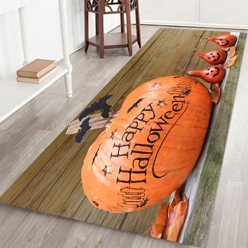3D Хэллоуин Смешной коврик для входной двери Противоскользящий замок тыквы