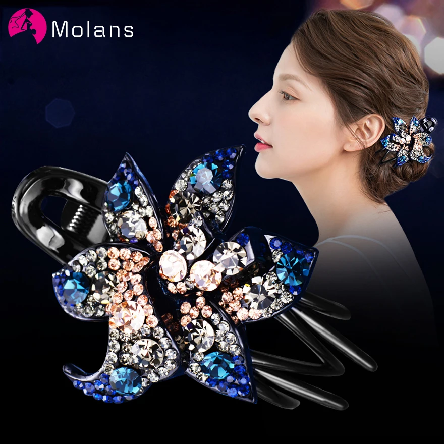 Заколки для волос Molans Стразы Утконос Красочные заколки 2020 Цветочные женщин