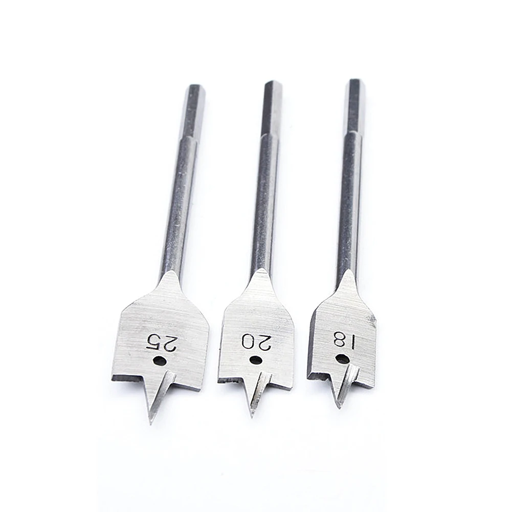 

6pcs High Carbon Steel Hex Shank Spade Bits 10mm-25mm Flat Boring Bit Wood Drill Bit Power Tools Hand Tools