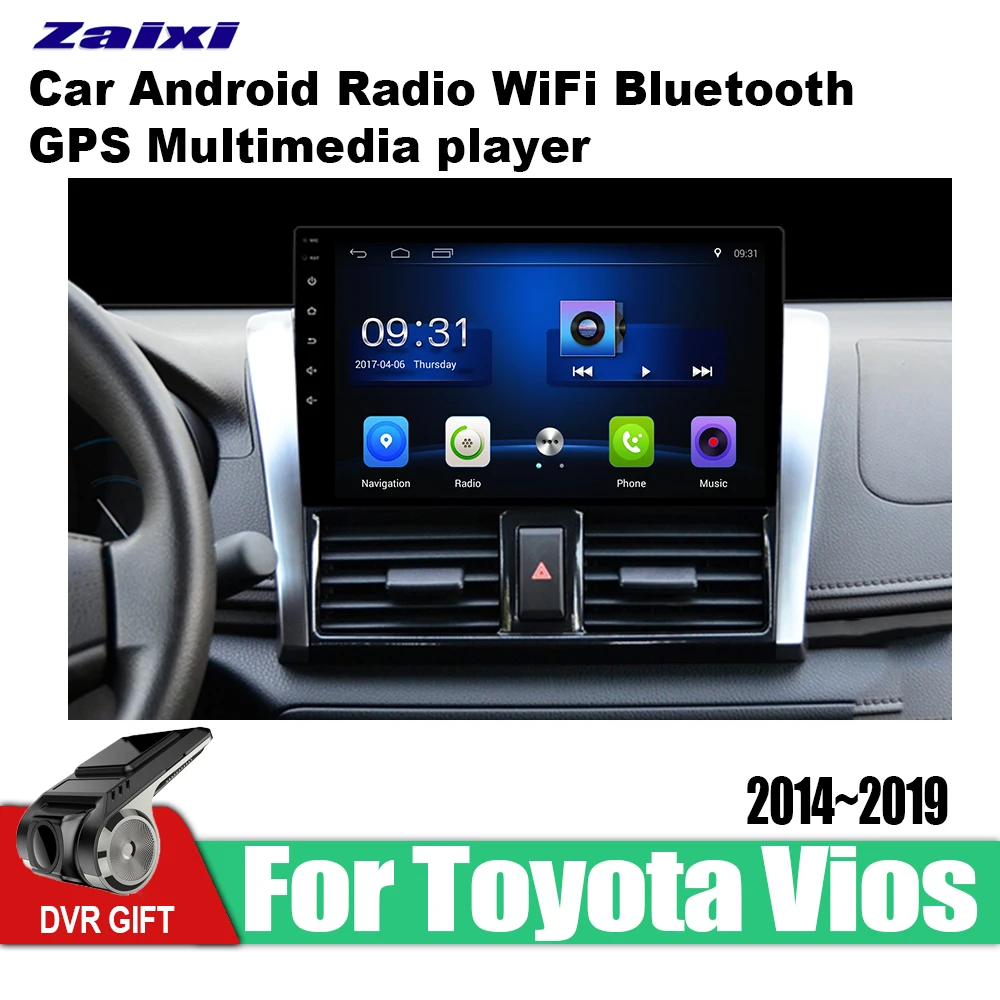 Автомобильный gps мультимедийный плеер для Toyota Vios 2014 2015 2016 2017 2018 2019 автомобильный