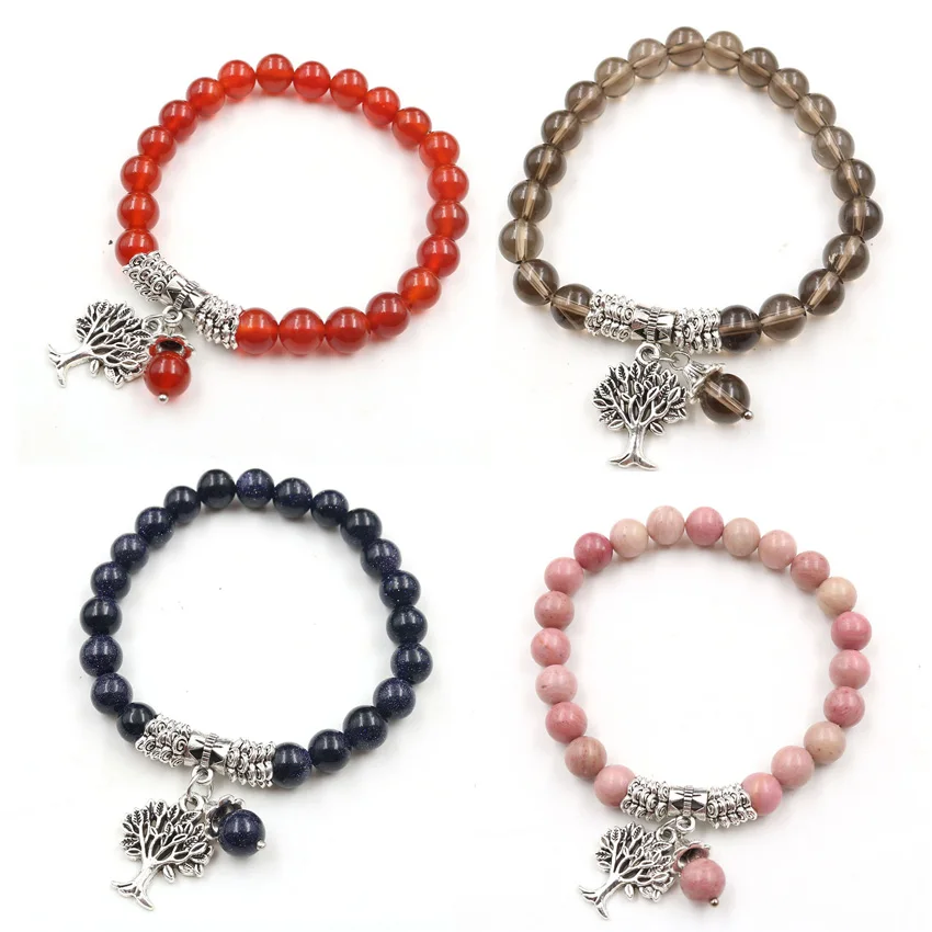 Браслет из натуральных бусин YJXP 8 мм браслет Древо жизни четки молитва медитация