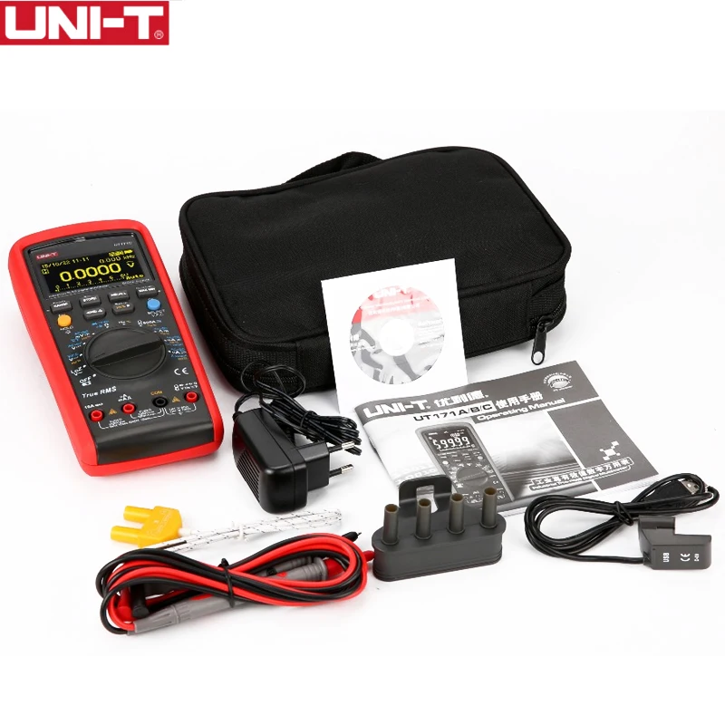 UNI-T UT171C промышленный 59999 отсчетов истинный среднеквадратичный Цифровой мультиметр приемопередатчик/сопротивление 60 м/емкость 60mF тестер