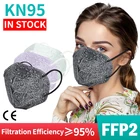 Маска для лица ffp2mask kn95, с цветочным принтом, 5-100 шт.