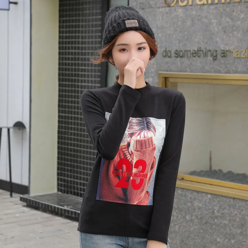 

Printed T Shirt Women Cropped Tops Tee Shirt Woman Clothing High Quality White