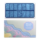 Трафареты BeautyBigBang для стемпинга, геометрическая решетка, винтажный шаблон для ногтей, рисунок водной ряби, трафареты для дизайна ногтей