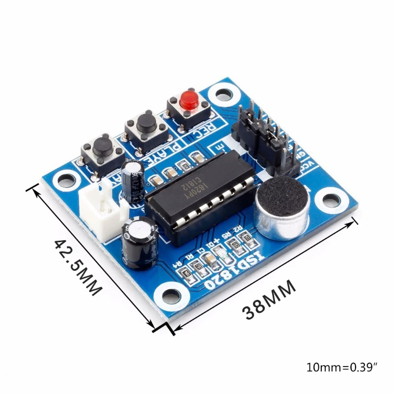 

Voice Recording Module ISD1820 Voice Board Telediphone Module Board With Microphones Loudspeaker J6PE