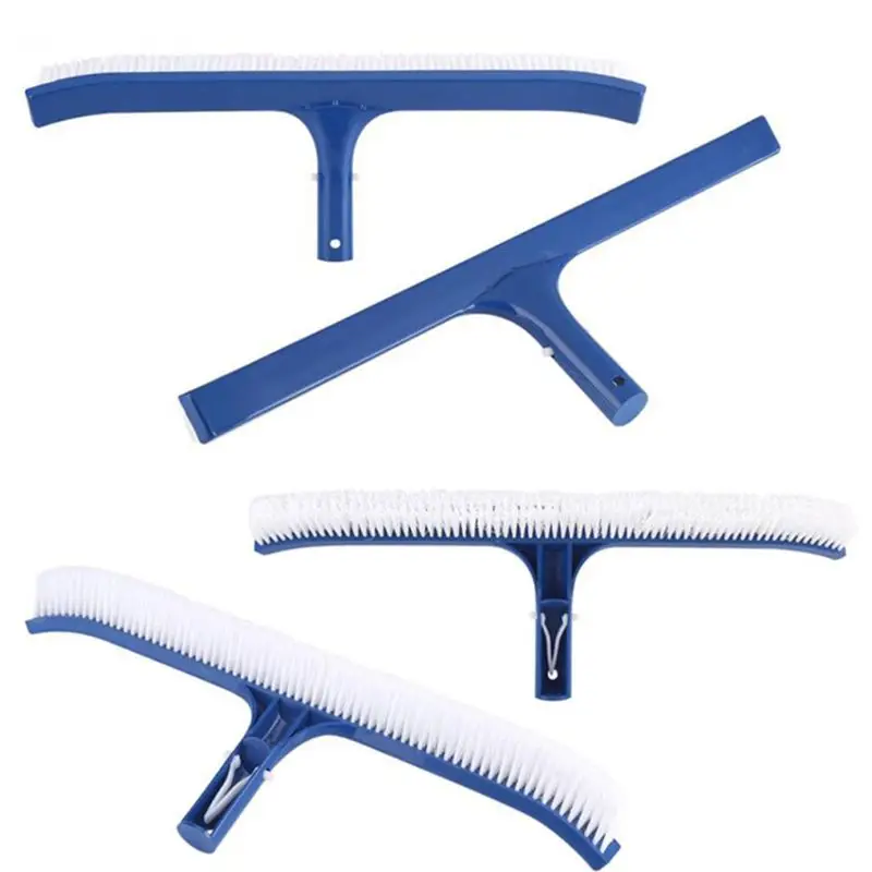 

Swimming Pool Cleaning Wide Flat Brushes 18 inch Plastic Bristle and Clips Tools G99D