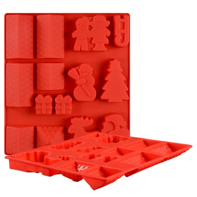 Силиконовая форма сделай сам 3D рождественская елка снеговик имбирный домик торт