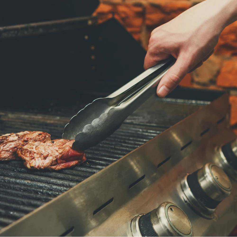 

New 9/12 Inch BBQ Grilling Tong Salad Serving Food Tong stainless steel metal Kitchen Tongs Barbecue Cooking Locking Tong