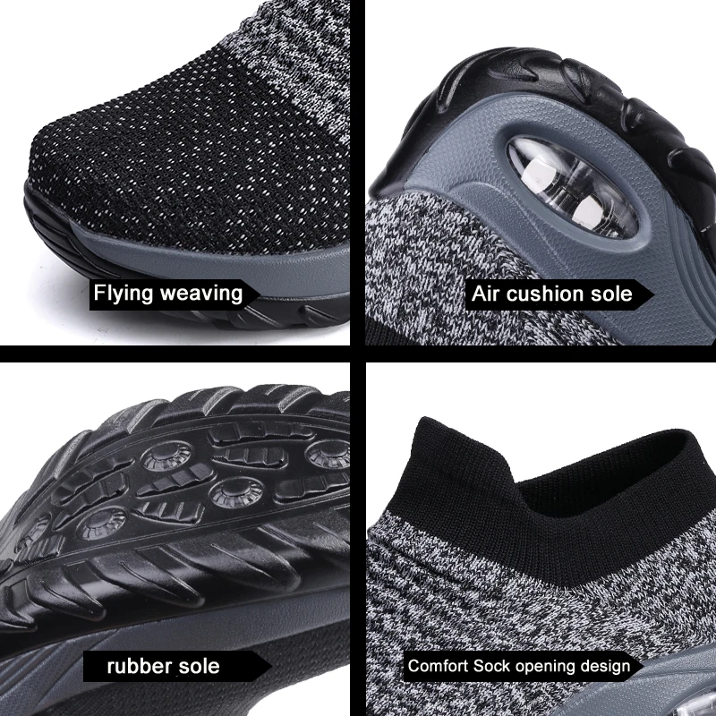 

2020 fashion spring and autumn new ladies flat bottom casual thick bottom black dance shoes socks non-slip ladies casual shoes