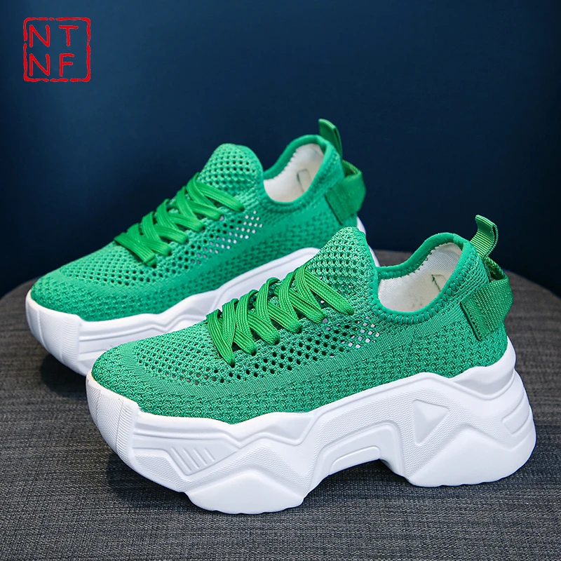 

Summer Sneakers Women Platform Shoes Fashion Casual Hight Increasing 7Cm Sport Ladies Trainer Chunky Sneakers Woman Basket Femme