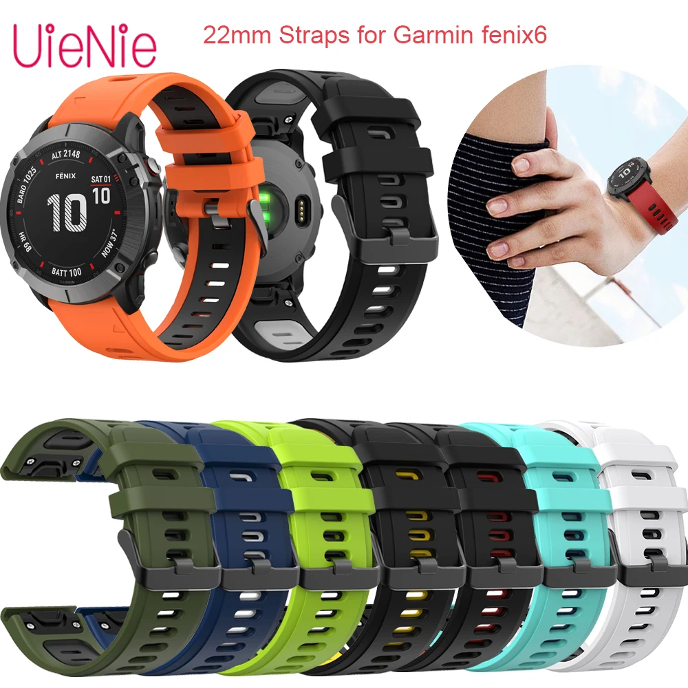 

22mm WatchBand for For Garmin Forerunner 945 935 Fenix 5 Plus Fenix 6 Quick Release Silicone Strap Outdoor Sports Waterproof