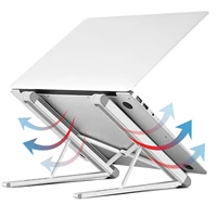 new jp 2 laptop stand for desk ergonomic foldable laptop holder riser universal aluminum computer notebook stand silver