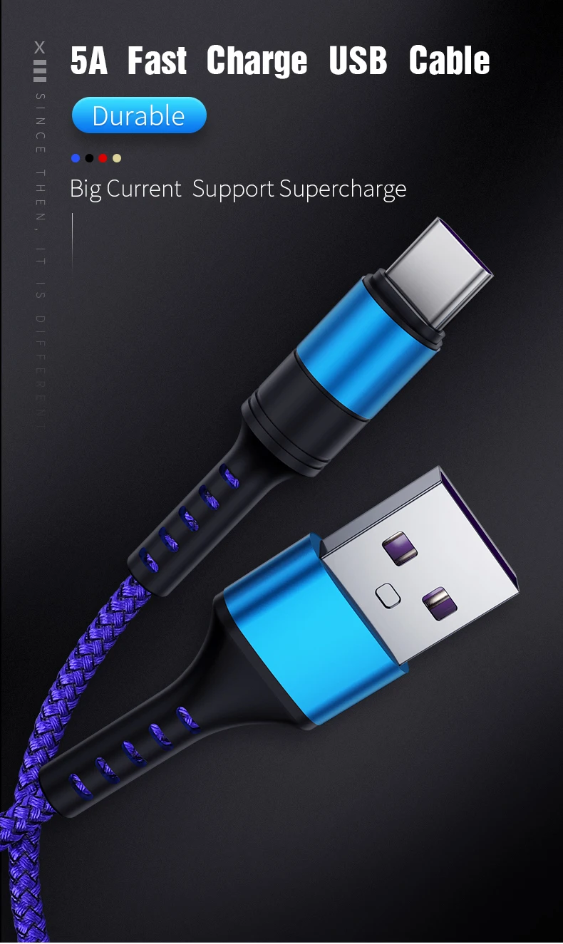 5А usb type C Быстрая зарядка USB C кабель для huawei P30 P20 Lite супер быстрый зарядный кабель для Xiaomi Mi 9 samsung S10 S9 Note 9