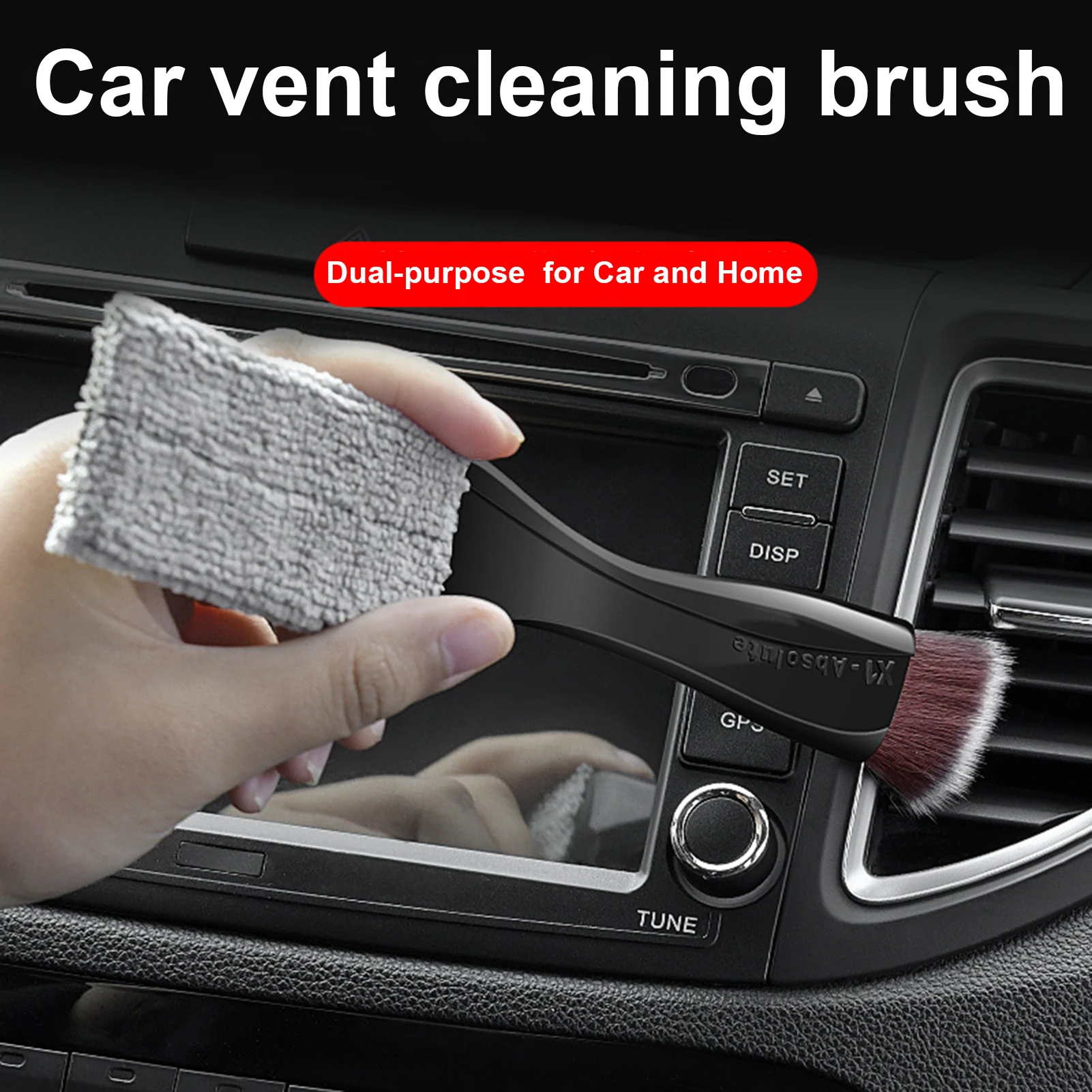 

2 In 1 Car Air-Condition Vent Cleaning Brush Blind Cleaner Keyboard Duster