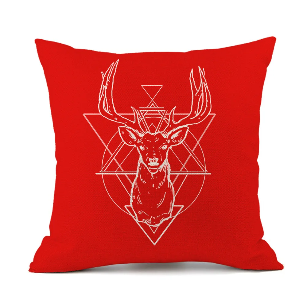 

3D printed Red christmas pattern Polyester Decorative Pillowcases Throw Pillow Cover Square Zipper Pillow cases style-3