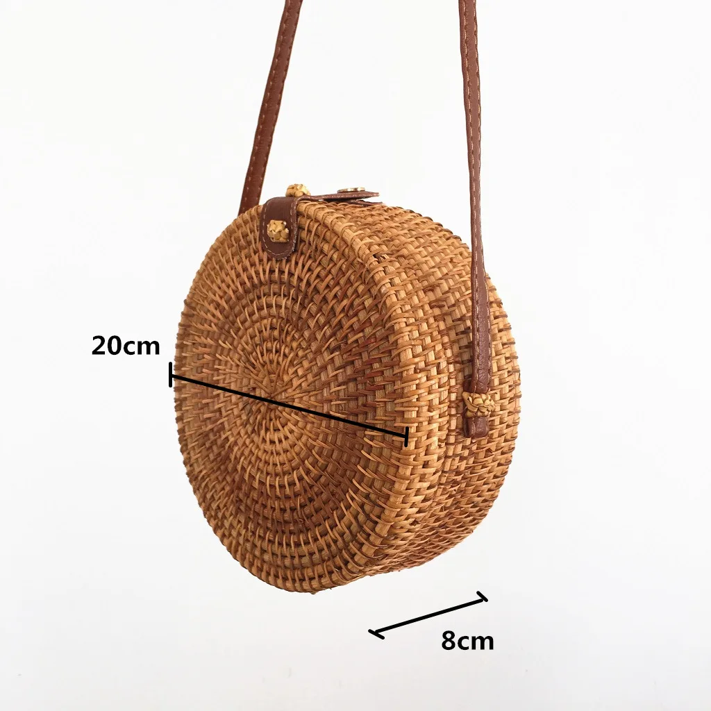 Круглые соломенные сумки 2020 женская летняя сумка из ротанга плетеная пляжная
