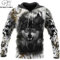 wolf hunting 3d all over printed men hoodie unisex deluxe hoodies zip pullover casual jacket tracksuit kj389