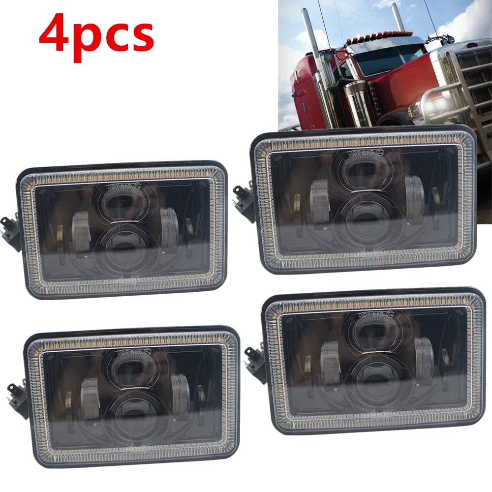 Halo прямоугольный 4x6 светодиодный фары Hi Low Sea луч для GMC Ford грузовики Chevrolet фонарь 55