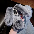 Чехол POCO X3 M3, милый пушистый чехол с кроликом для Xiaomi Redmi Note 10, 11 Pro, 11T, искусственный плюшевый чехол из меха, чехол для Redmi 9A, 9C, Note 9 Pro, 8, 7, 6