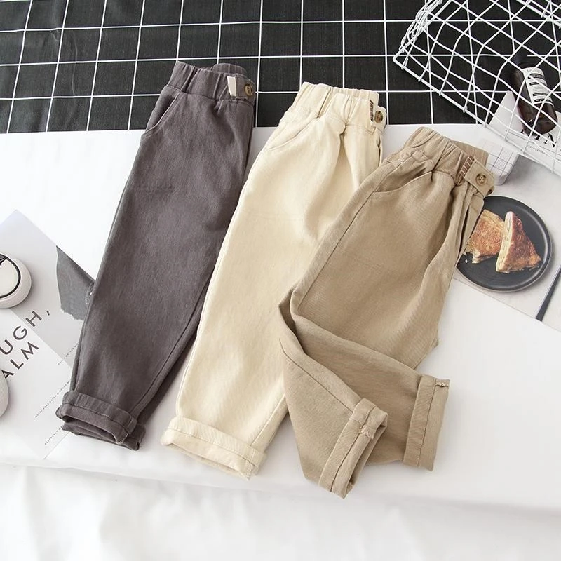 Children's Pants For Boy Trousers Casual Baby Pants Toddler Costume Solid Color Kids Clothes Cotton 2021 Spring Autumn Outfits