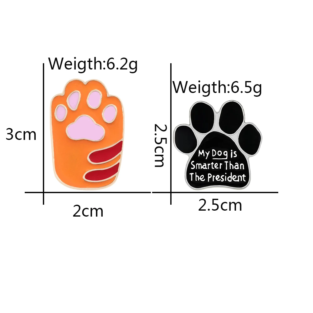 Dog Cat Paw Claws Enamel Pin Footprints Brooches Bag Badges Shirts Clothes Accessories Icon Metal Button Jewelry Friends Gifts images - 6
