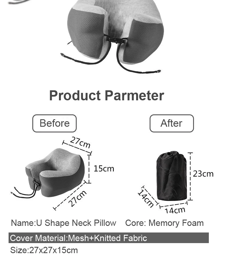 PurenLatex Memory Foam U shape Подушка для путешествий для самолета затылочный шейный подушку с замком медленная отскока амортизирующая подставка