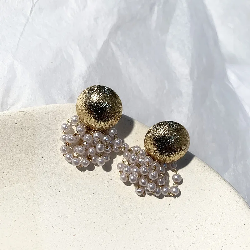 Женские серьги кисточки с бусинами и искусственным жемчугом|Серьги-подвески| |